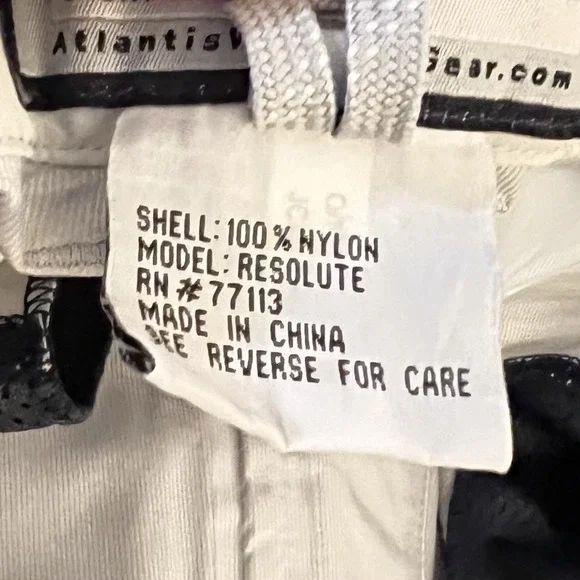 Atlantis WeatherGear Resolute Sailing Pants Men's Lg White/Black Deadstock NWT